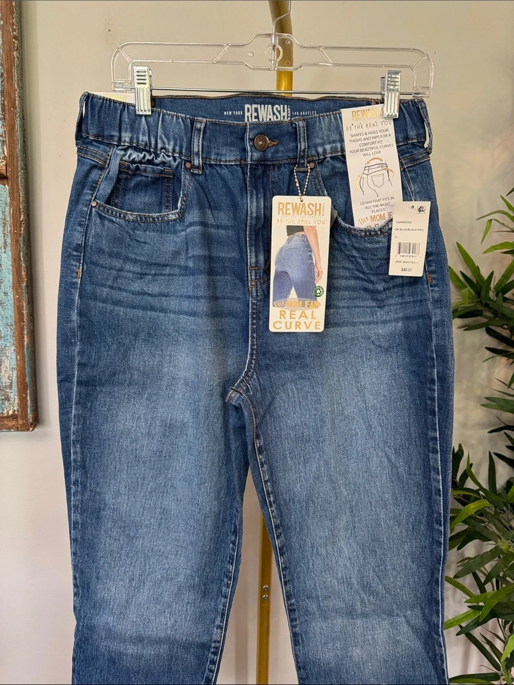 Rewash Medium Blue High-Rise Cropped Straight Jeans NWT 11